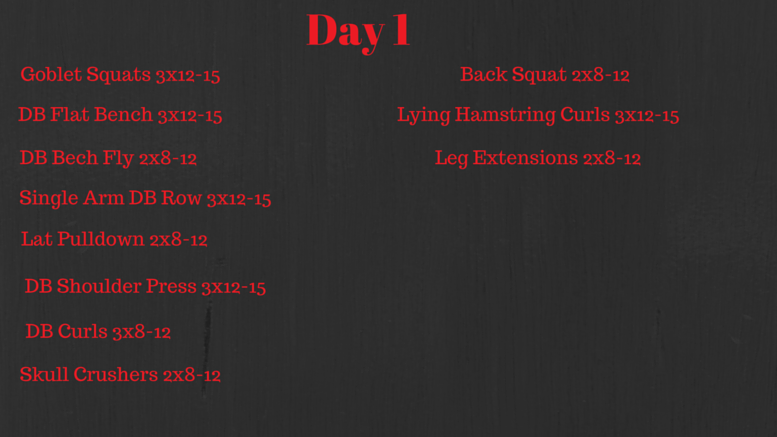 3 Day Workout